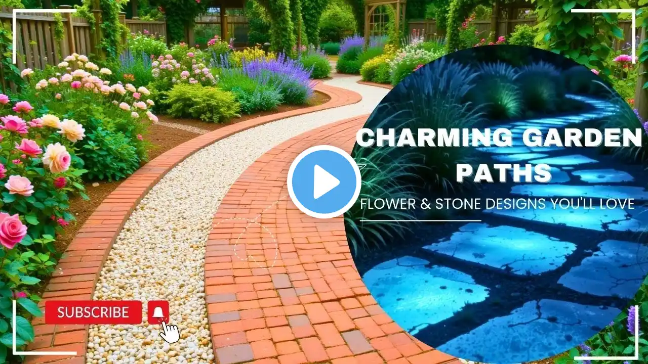 Charming Garden Paths: Flower & Stone Designs You'll Love