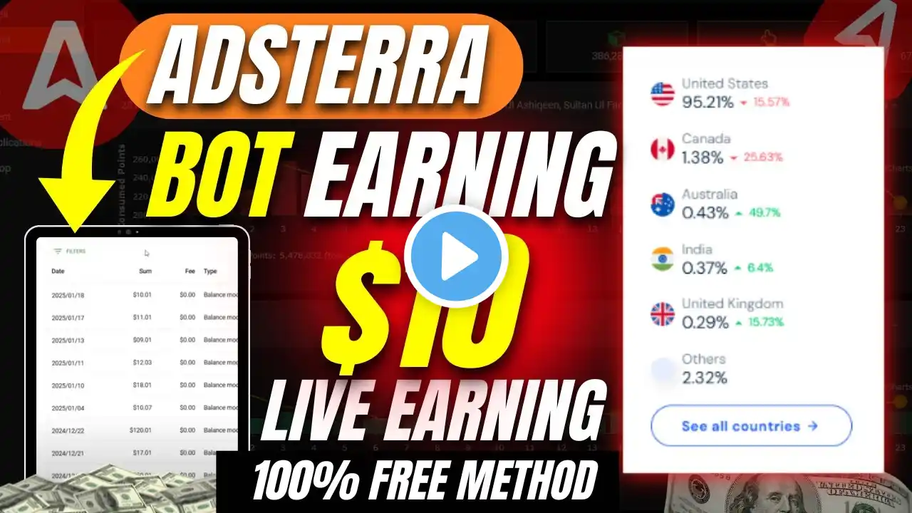 Adsterra Direct link Earning Trick | Adsterra Bot Earning | Adsterra Earning Trick