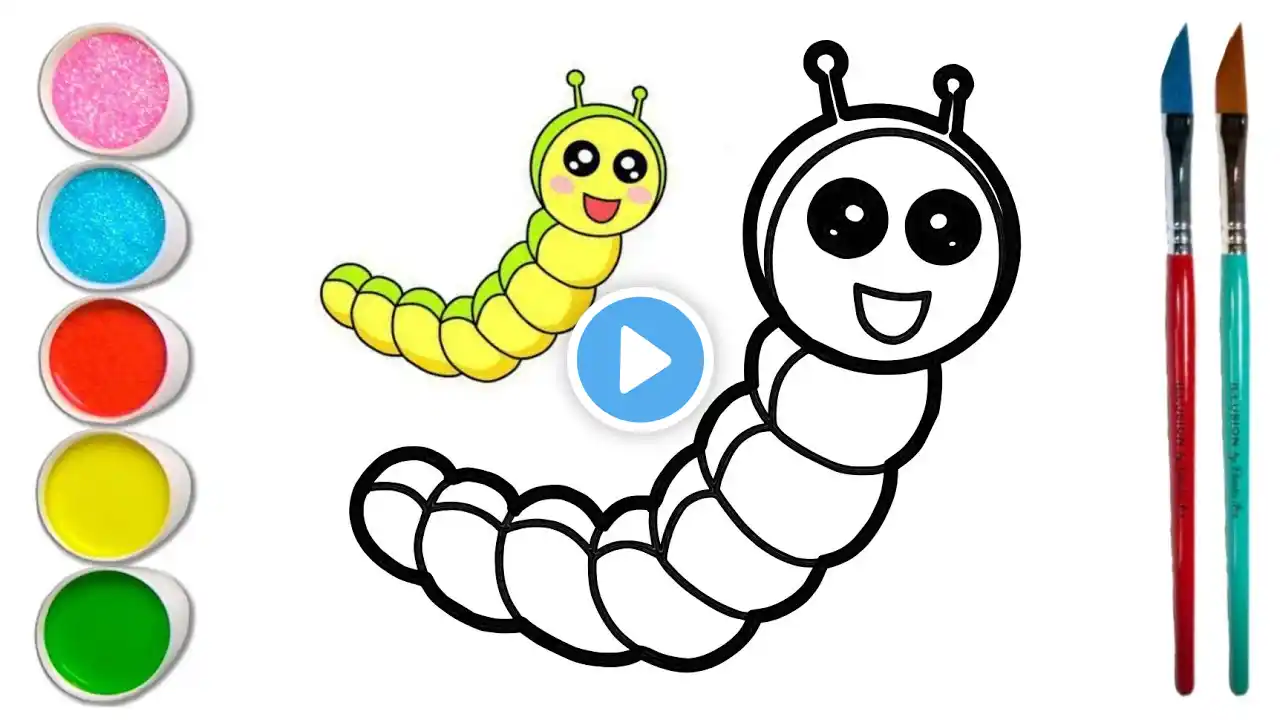 Cute Caterpillar Painting, Drawing, Coloring Tips for Toddlers & Kids