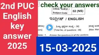 2nd PUC exam 1 English key answer 2025