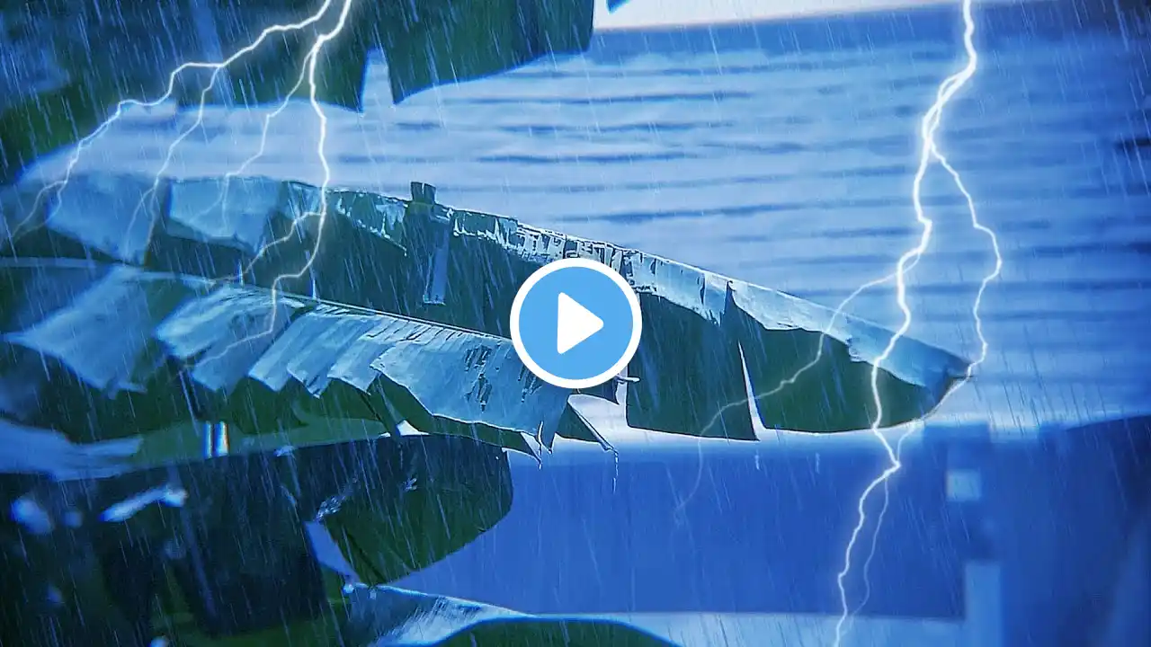 Heavy Rain Sounds With Thunderstorm for Anxiety and Stress Relief - for Deep Sleep or Relax