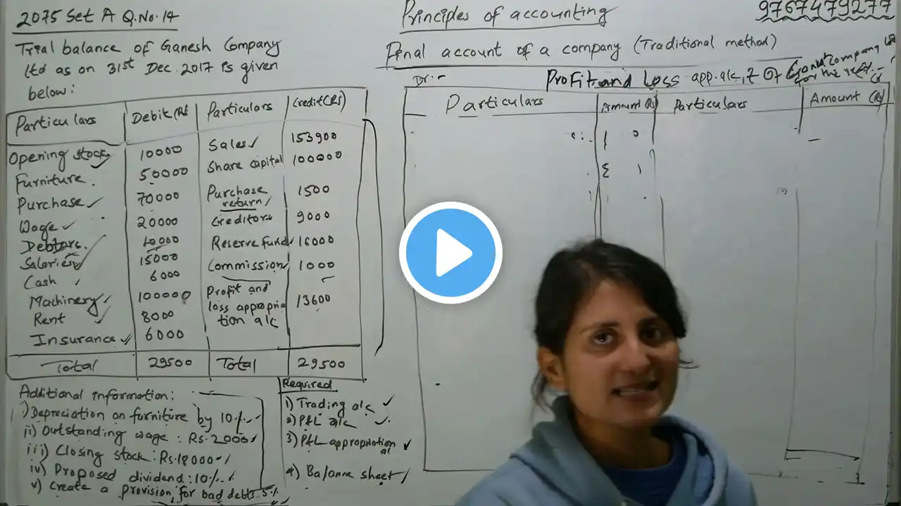 Final Accounting Traditional Method | Numerical Solutions & Concepts | Class 12 Accounting in Nepali