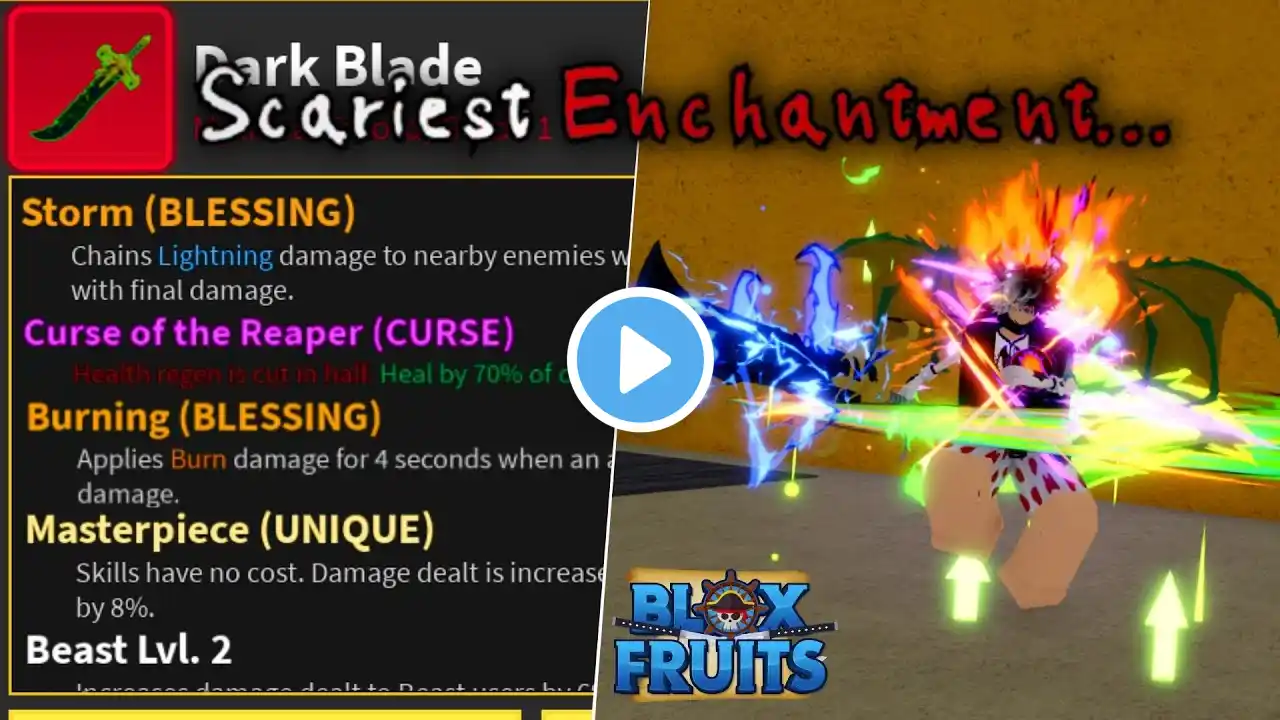 I got the RAREST Dark Blade Enchantments in Blox Fruits