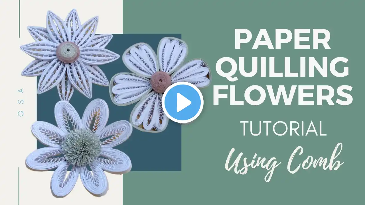 PAPER QUILLING FLOWERS TUTORIAL | 3 Easy Diy Craft Idea Using Comb | Husking Technique