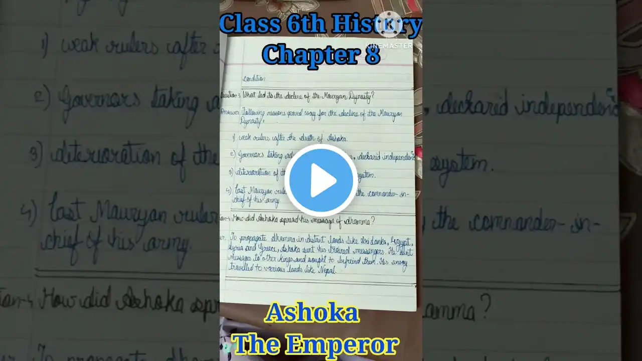 Class 6 History chapter 8 / Ashoka the emperor 🤴 / quick notes