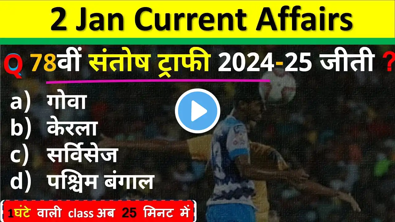 2 January Current Affairs 2025 Daily Current Affairs Current Affair Today Current Affairs 2025 Crack