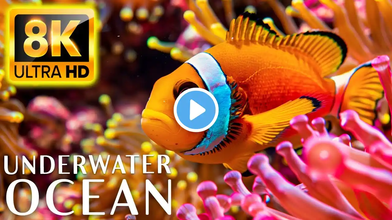 11 HOURS of 8K Video Underwater Wonders + Relaxing Music - Coral Reefs & Colorful Sea Life in 8K UHD