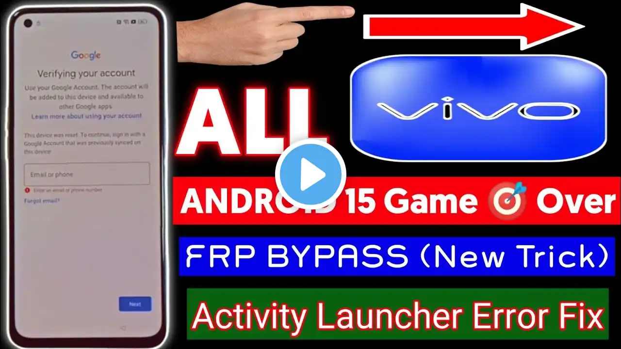 All VIVO Android 15 Frp Bypass New Security Update || Game Over Android 15 New Trick 100% Working