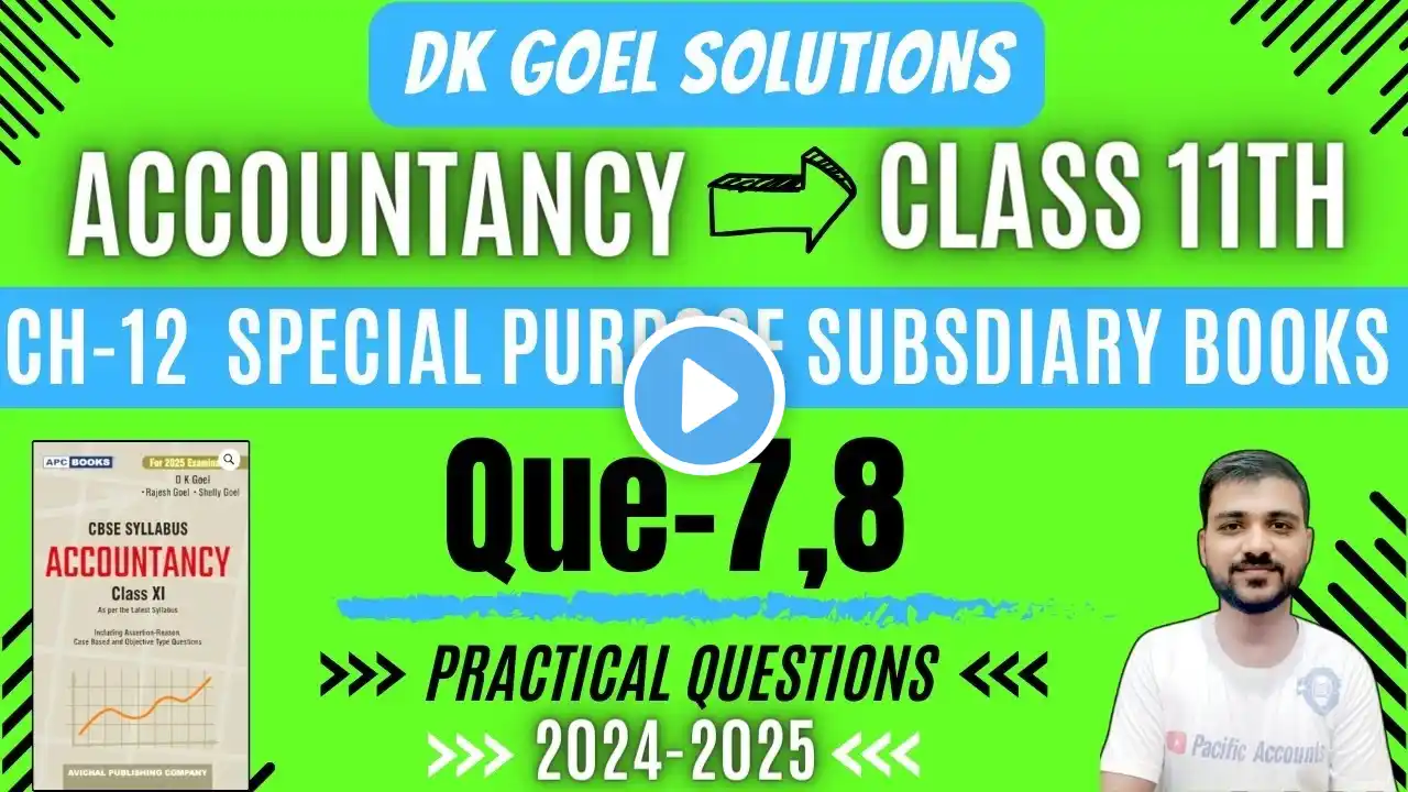 Q-7 | Q-8 | SUBSDIARY BOOKS CLASS 11 | DK GOEL|CH 12|ACCOUNTS|PURCHASE RETURN BOOK|SALES RETURN BOOK