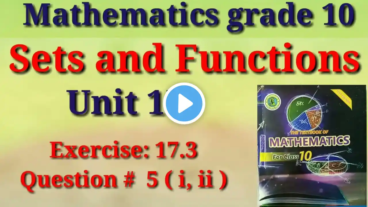 Exercise 17.3 Question 5 || Unit 17 Sets and Functions| Maths grade 10 Sindh board ‪@eduworld360‬