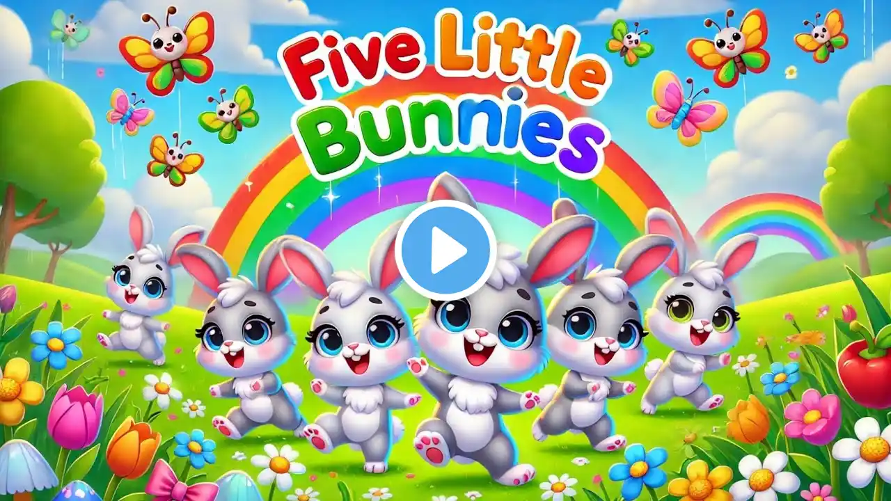 🐰 Five Little Bunnies | Fun Kids Song & Nursery Rhyme with Jellyjump 🐰