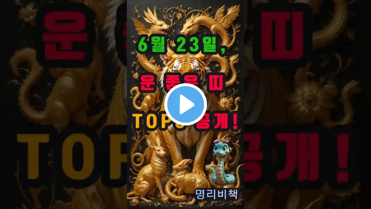 6월 23일, 운 좋은 띠 TOP 3 공개! #사주 #6월23일 #로또 #운세 #2025년 #재물운 #일간 #사주팔자 #연애운 #신년운세 #띠