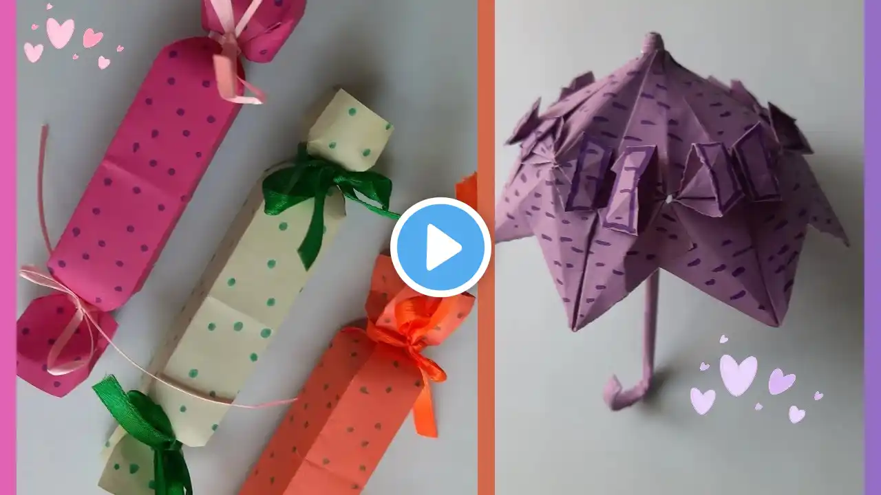 paper craft/5 minutes craft/paper crafts easy/DIY craft/paper umbrella/paper chocolate