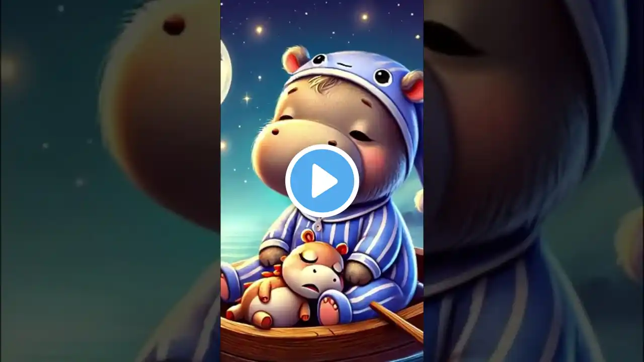 Sleepy Little Hippo 🦛 | Cute & Relaxing Bedtime Rhyme for Kids #bedtimesongs #kidssongs