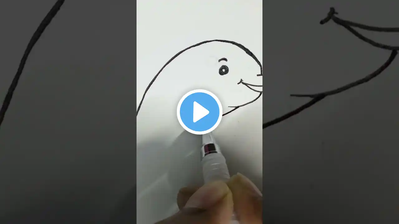 How to draw cute dolphin |#stepbystep #drawing #shorts