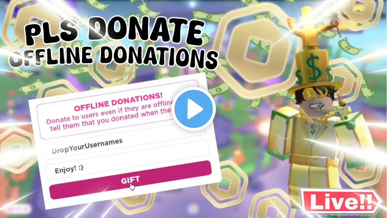 🔴LIVE Pls Donate💸💰Everyone Gets Robux🤑(DONO TTS 4+) #Robux #live #plsdonate