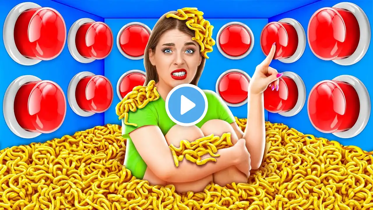 1000 Mystery Buttons Challenge Only 1 Lets You Escape | Funny Food Hacks by Multi DO Fun Challenge