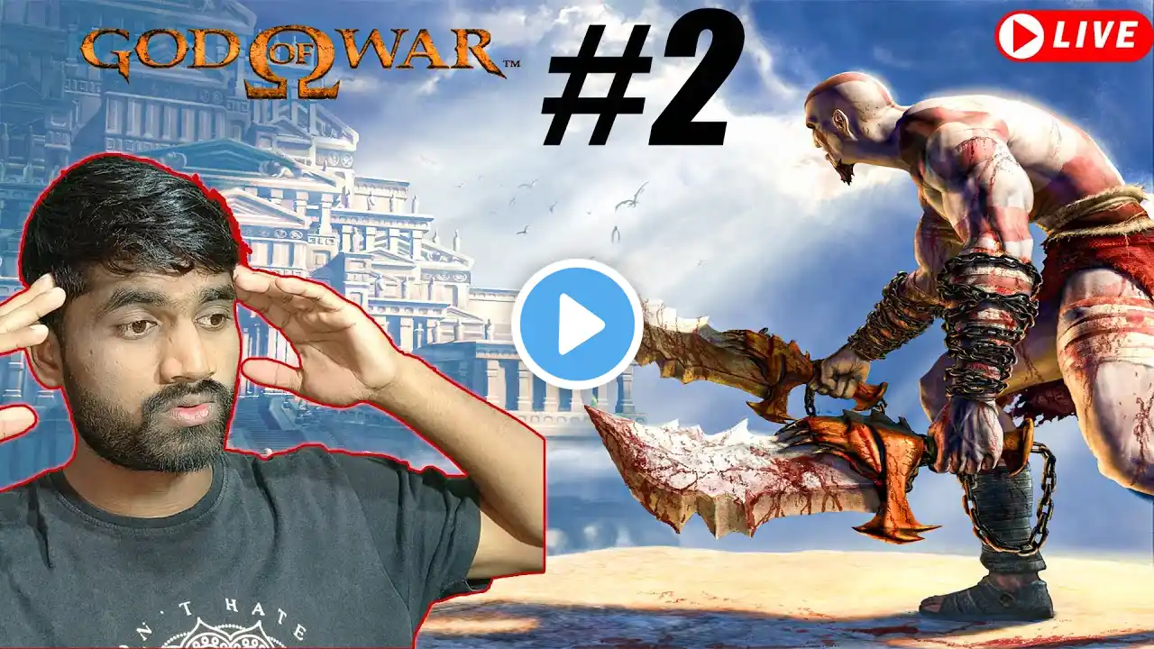 God OF War 1 Full Gameplay Part 2 Live Stream [2k 60fps] | Kratos save oracle girl hanging on rope