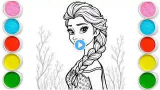 Cute Elsa Frozen Drawing for kids, Painting & Coloring for kids, Toddlers | Let's Draw Together