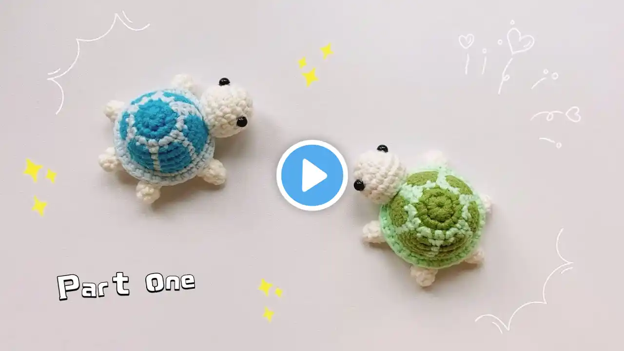 Part one-How to Crochet a Turtle Amigurumi For Beginners🐢 Keychain Crochet Tutorial