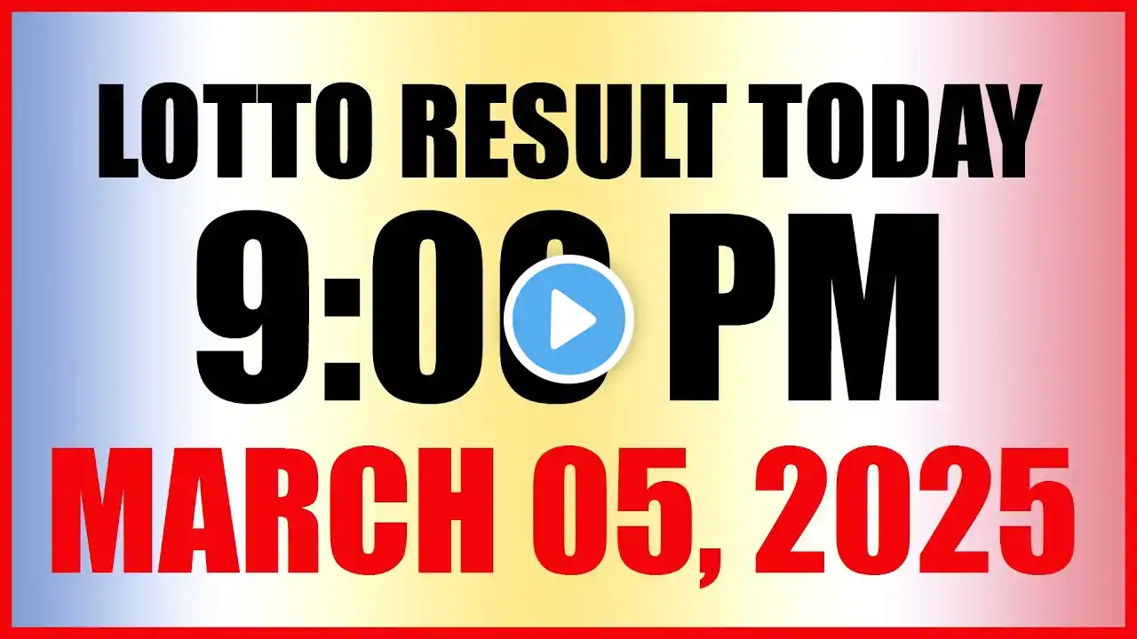 Lotto Result Today 9pm Draw March 5, 2025 Swertres Ez2 Pcso