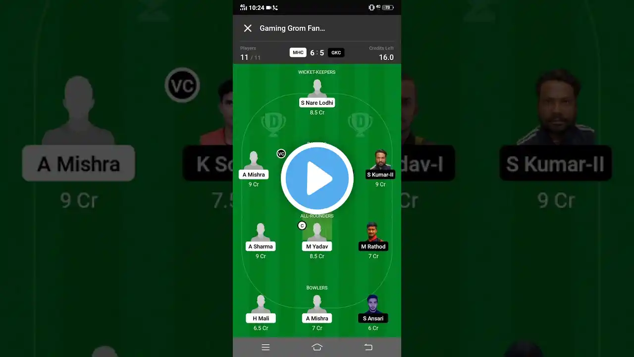 MHC VS GKC Dream11 Prediction What's App 9879722728 Subscribe Channel Like