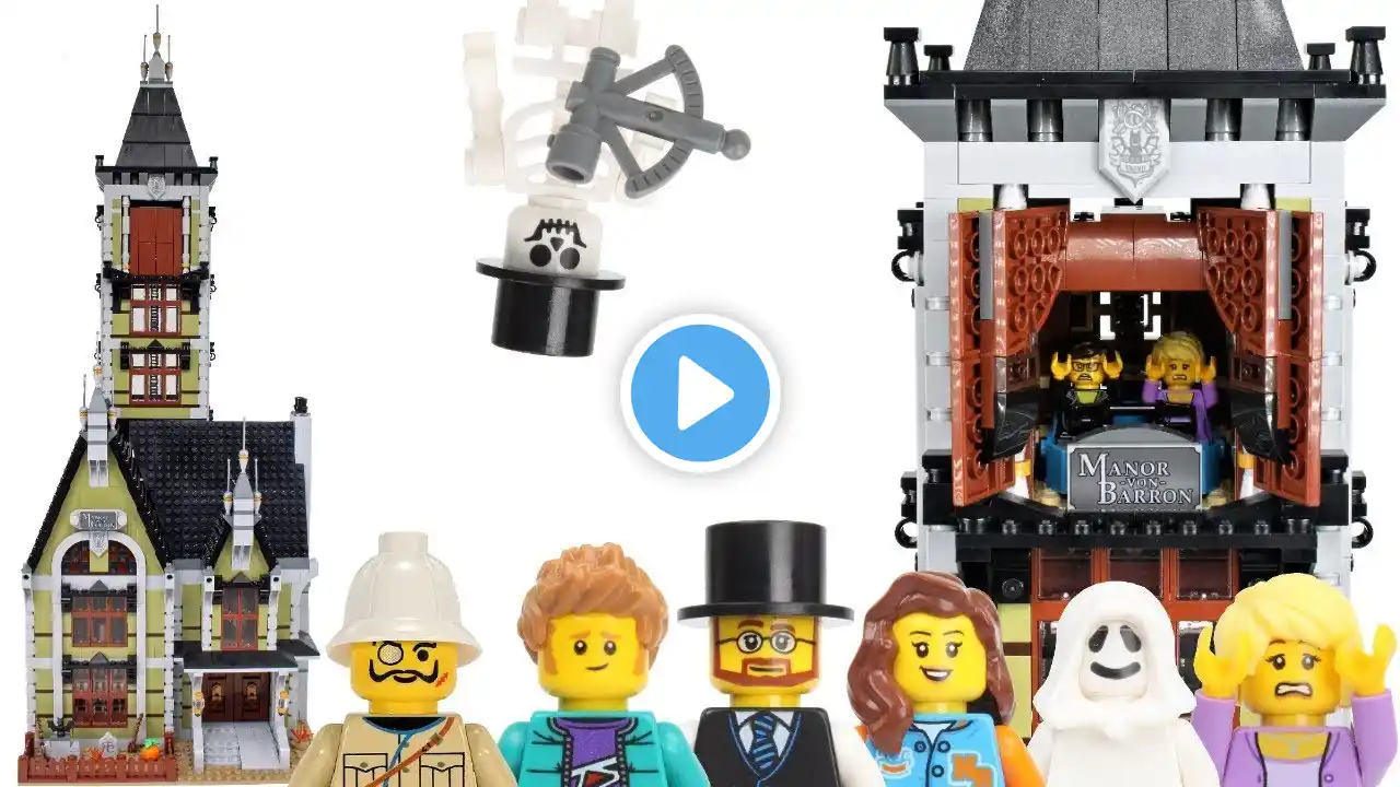 LEGO 10273 Haunted House Drop Ride Review & Speed Build!