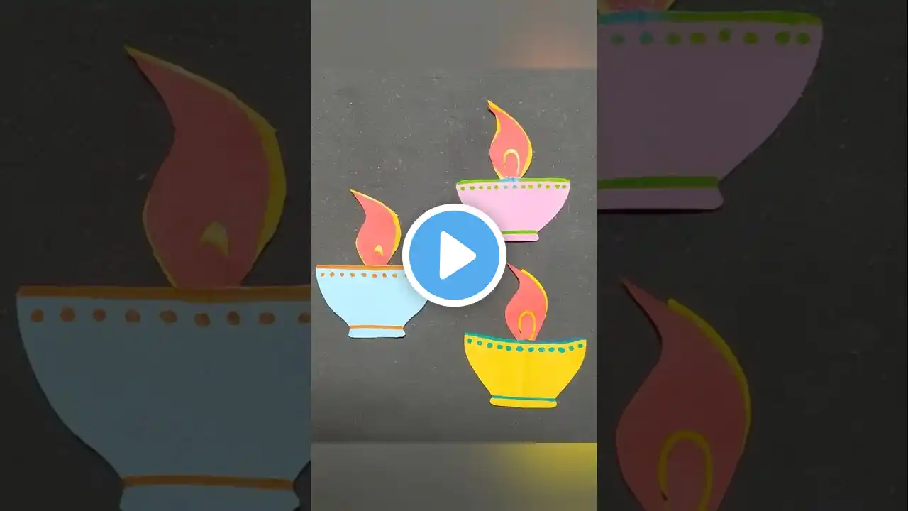 How to make paper diya / Paper Diya cutting #short #shorts #diya #diwali #viral #diyadecoration