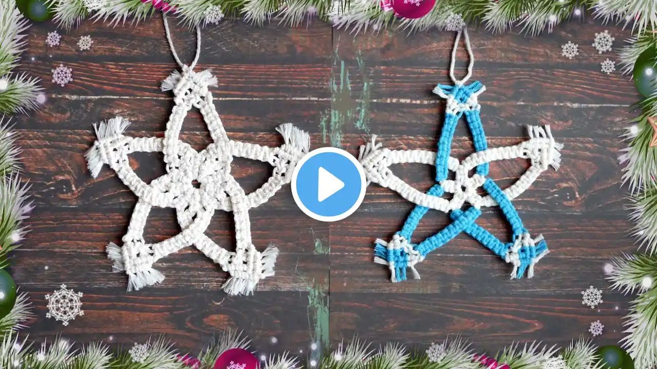 EASY Macrame Star ⭐ Christmas Ornament DIY 🌟