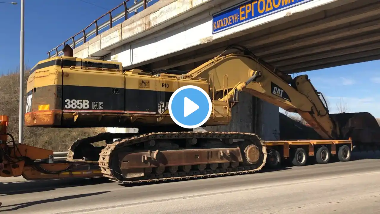 Transporting The Caterpillar 385B Excavator - Fasoulas Heavy Transports