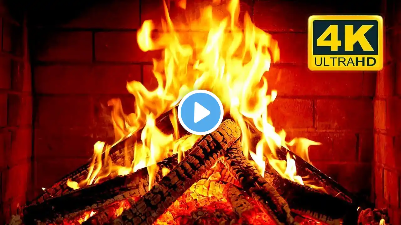 Ultra Cozy 4K Burning Fireplace w/ Warm Crackling Sounds to erase all life's worries