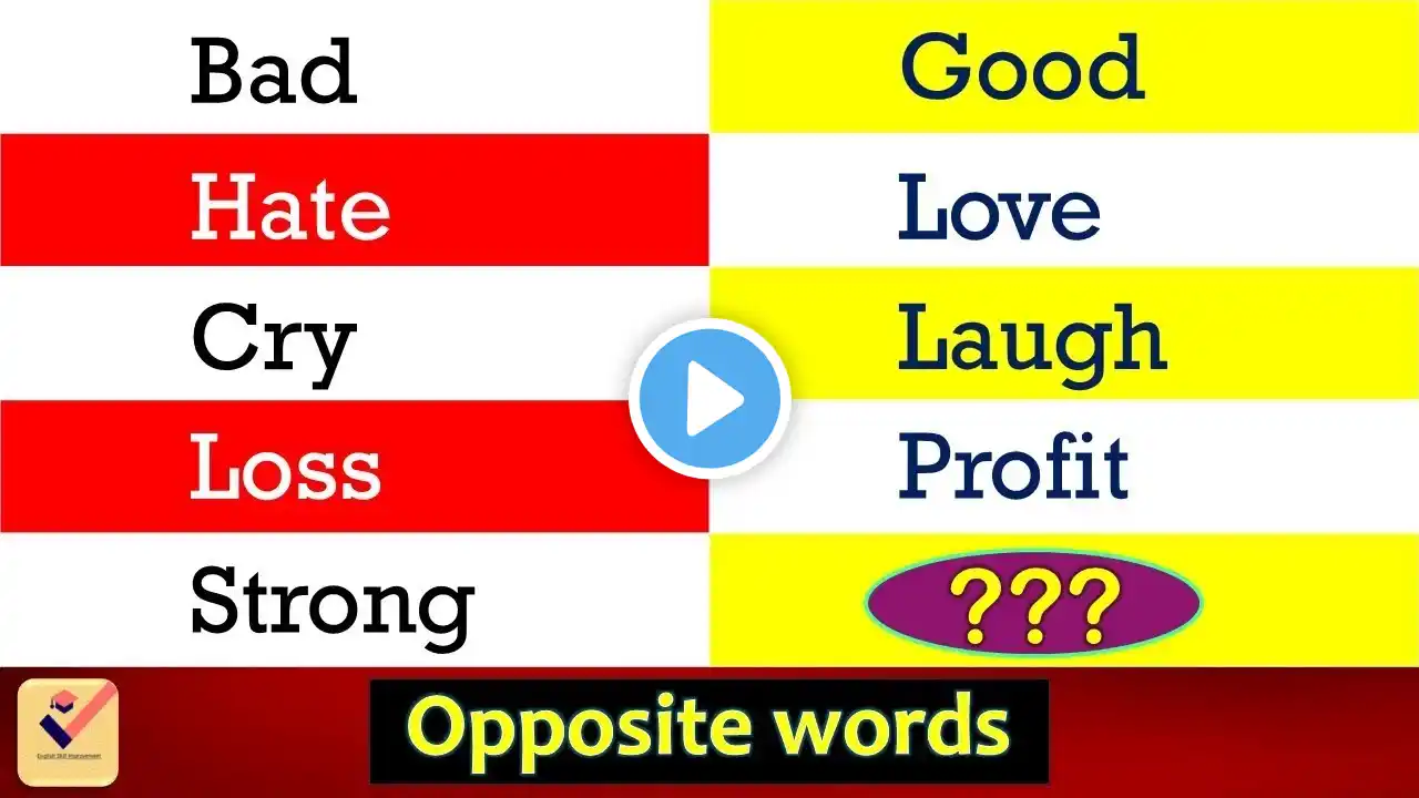 200+ most common Opposite words in English | Antonyms for Daily use | Vocabulary - Mohan Saha sir