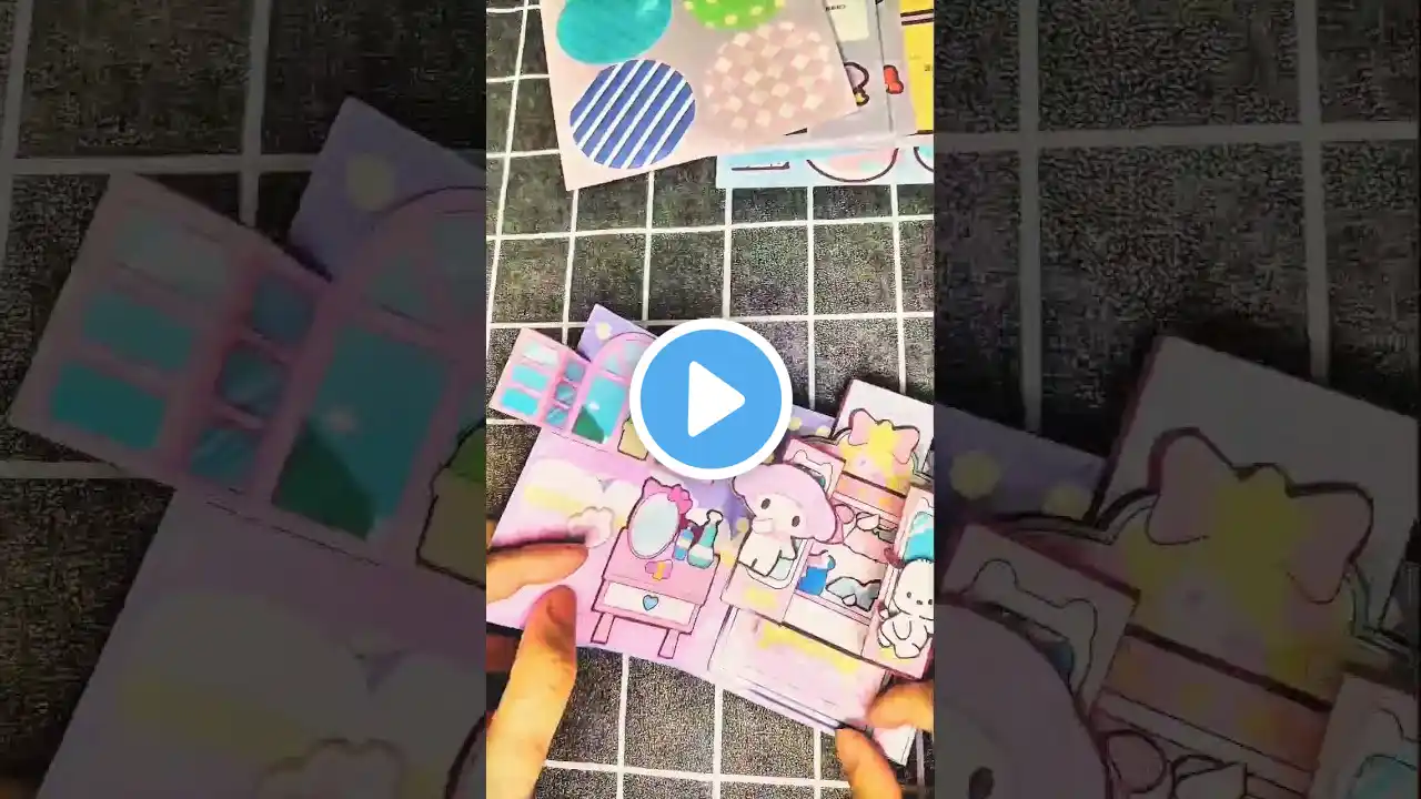 diy my melody mechanism book paper play 2 #kuromi #papercraft #kawaii #mymelody #quietbook #tutorial