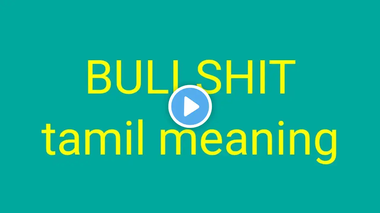 BULLSHIT tamil meaning/sasikumar