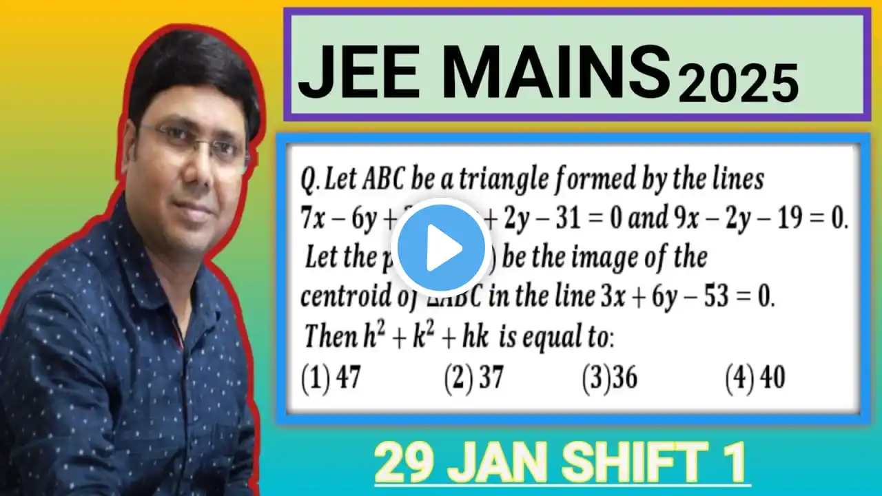 Take in Maths (JEE Main 29 Jan 2025 Shift 1) #jee2025 #jeemains #straightline