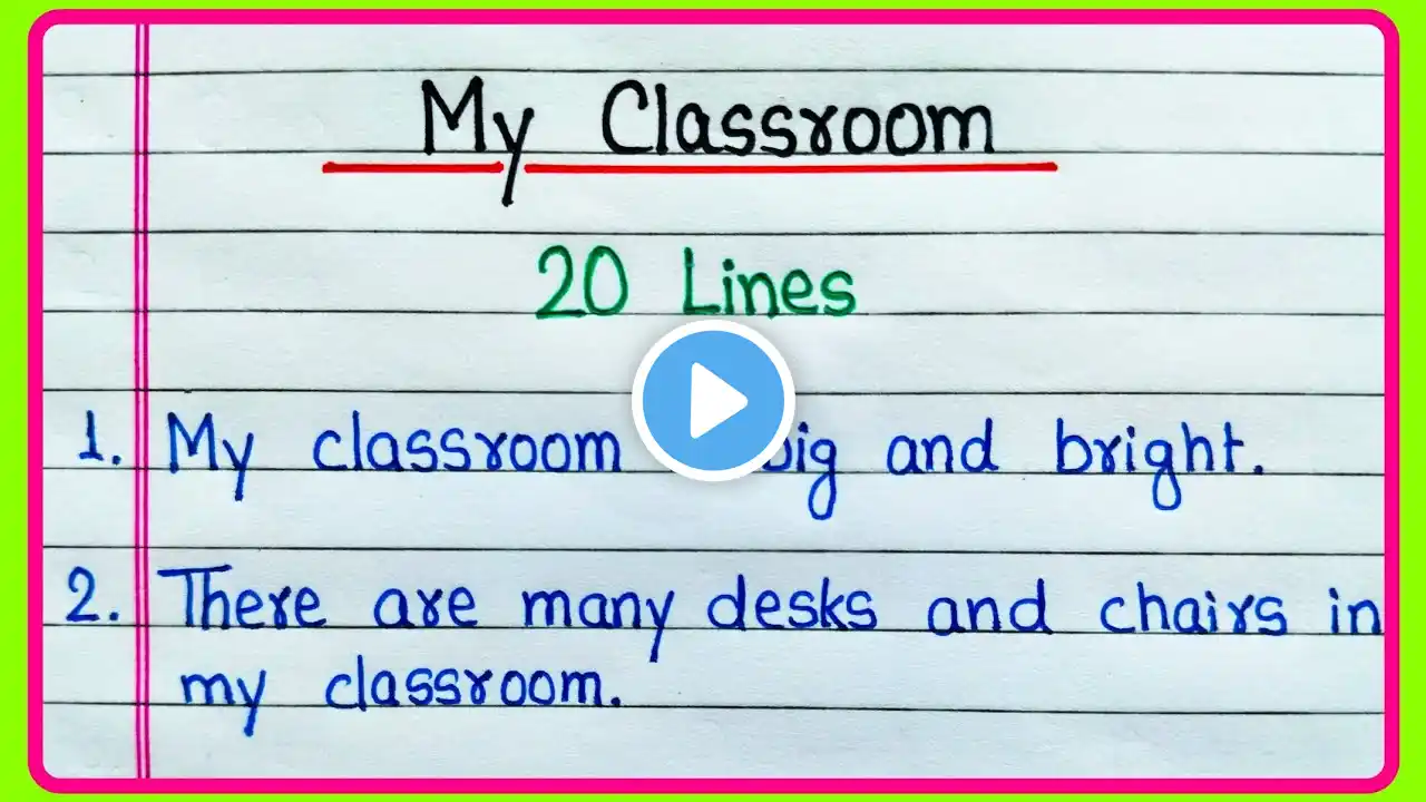 20 lines on My Classroom in English  | Essay on My Classroom in English | My Classroom essay