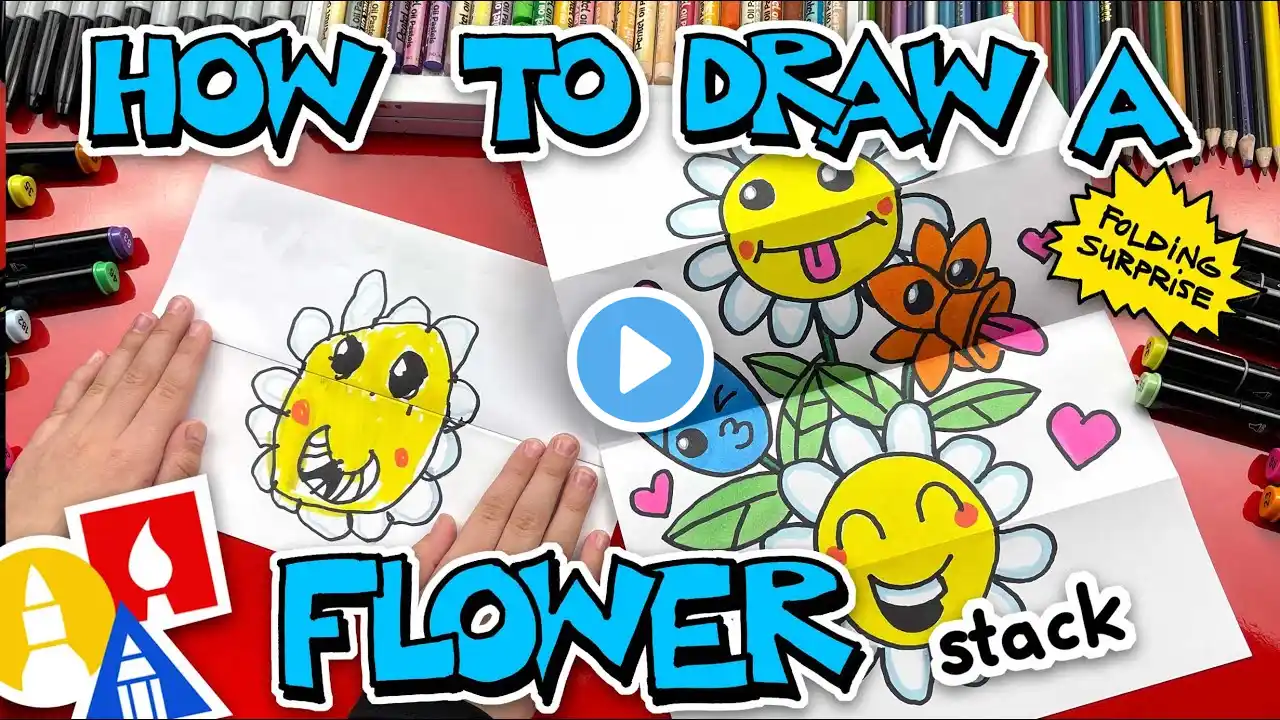 How To Draw A Flower Stack Folding Surprise