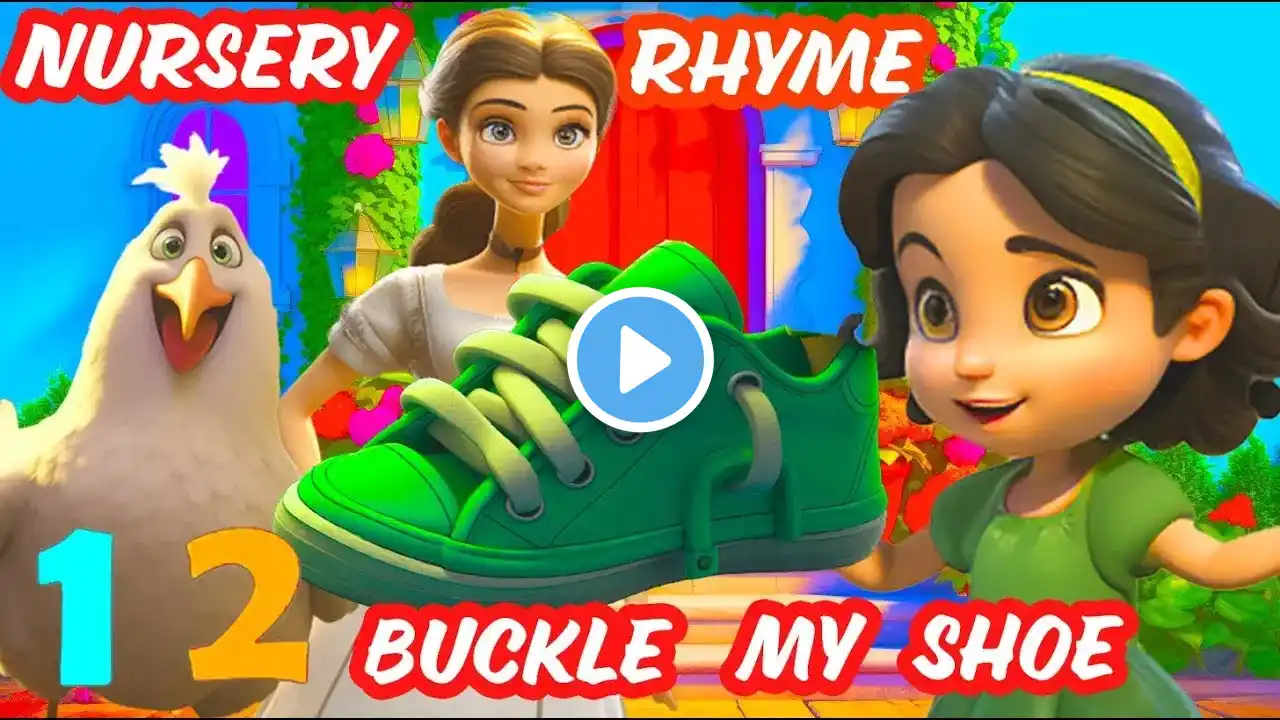 One Two Buckle My Shoe Nursery & Kids Rhymes Sing along Song Hen Little girl
