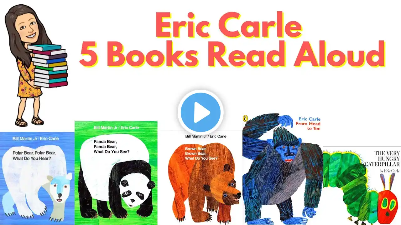 Eric Carle Collection - 5 Books Read Aloud The Very Hungry Caterpillar, Brown Bear Brown Bear & More