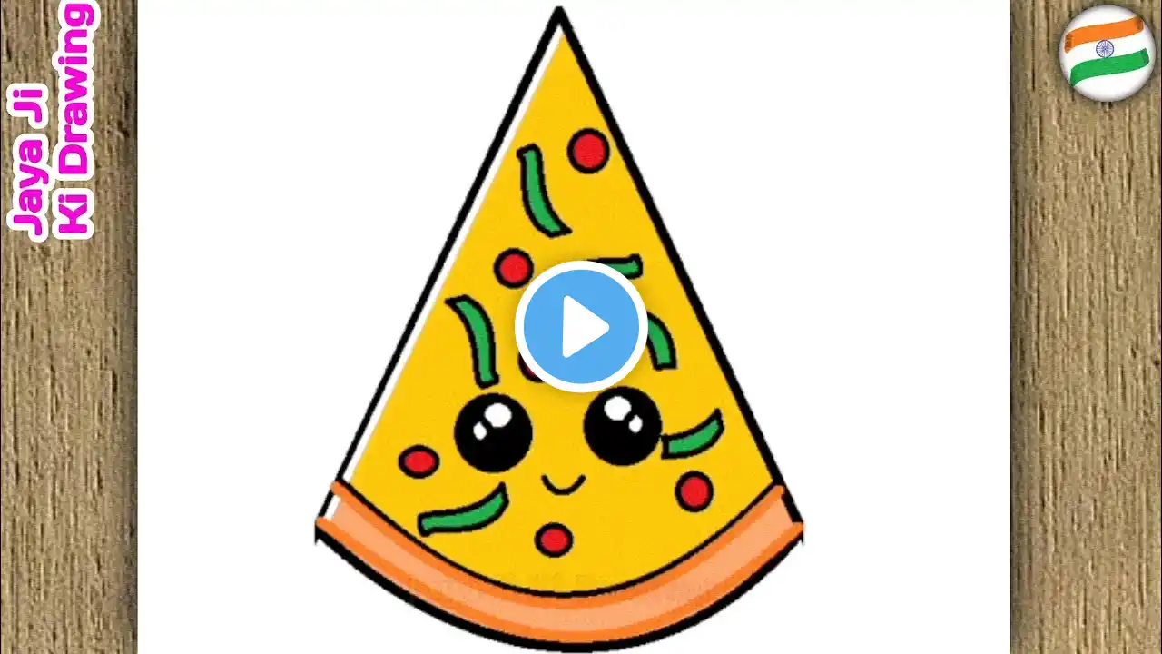 How To Draw PIZZA Cute Drawing | PIZZA step by step for kids