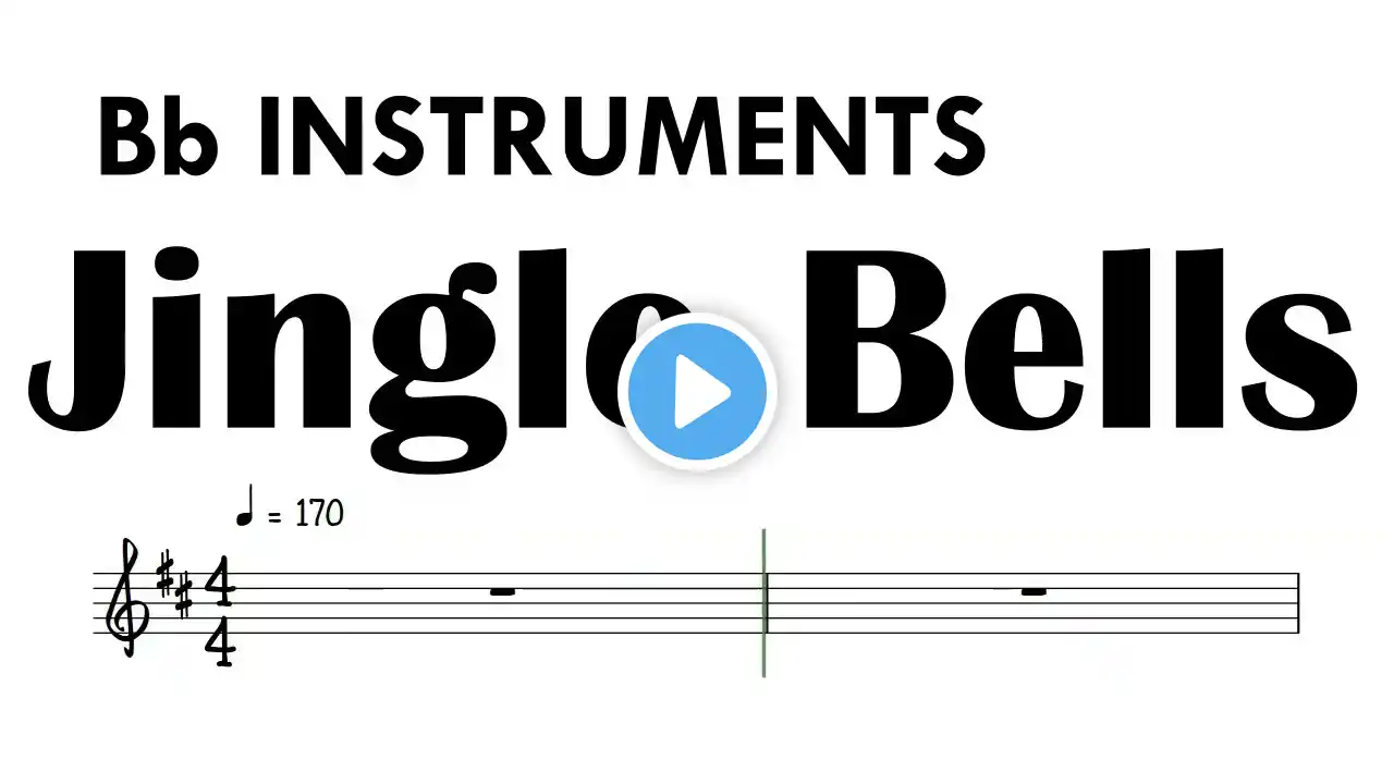 Jingle Bells Bb Instruments Sheet Music Backing Track Partitura  #christmas #carol #pasko