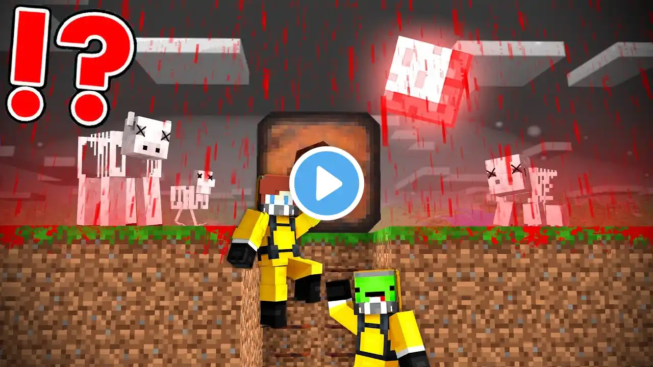 DEADLY BLOOD RAIN vs Doomsday Bunker in Minecraft - Maizen JJ and Mikey