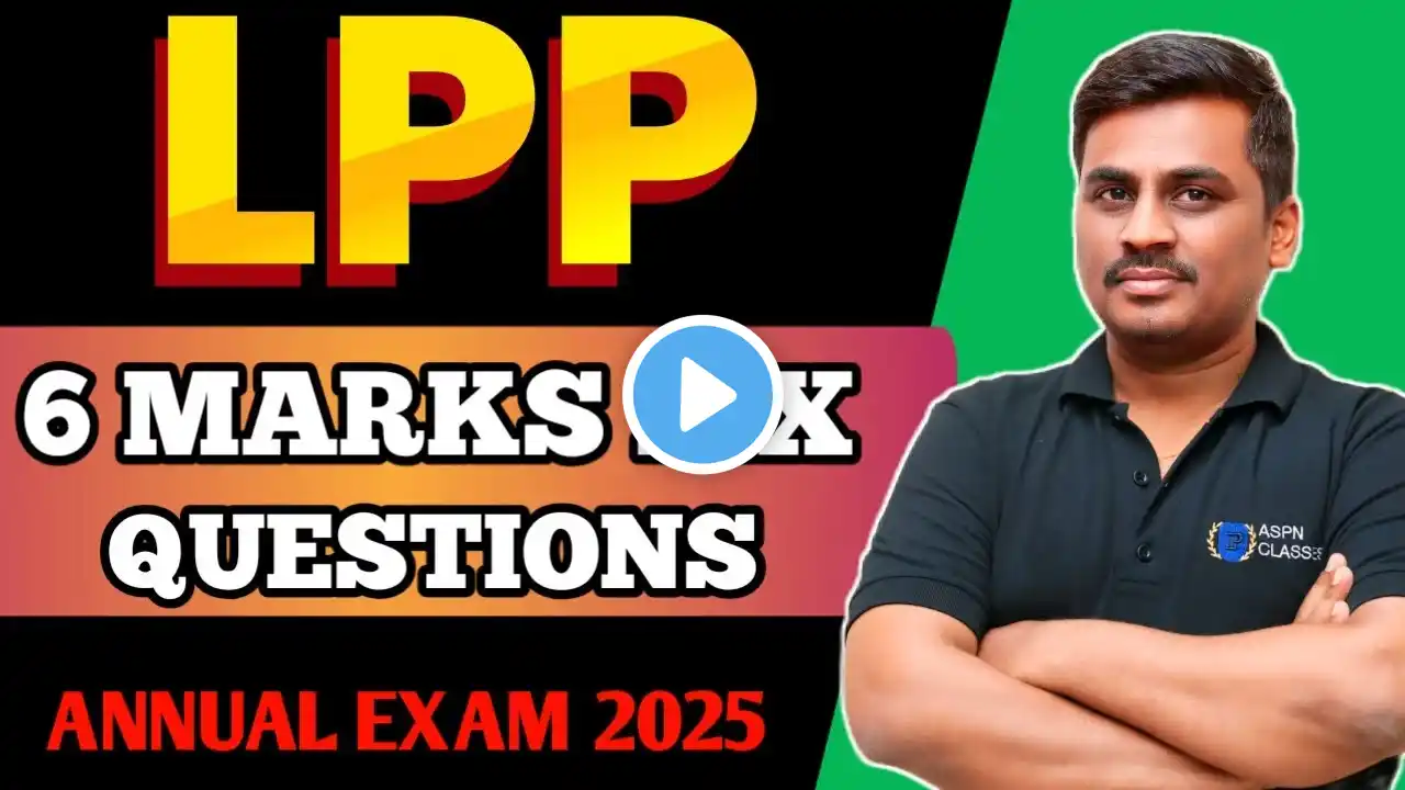 2nd PU maths  ANNUAL exam 6 Marks Important Questions on LPP in kannada