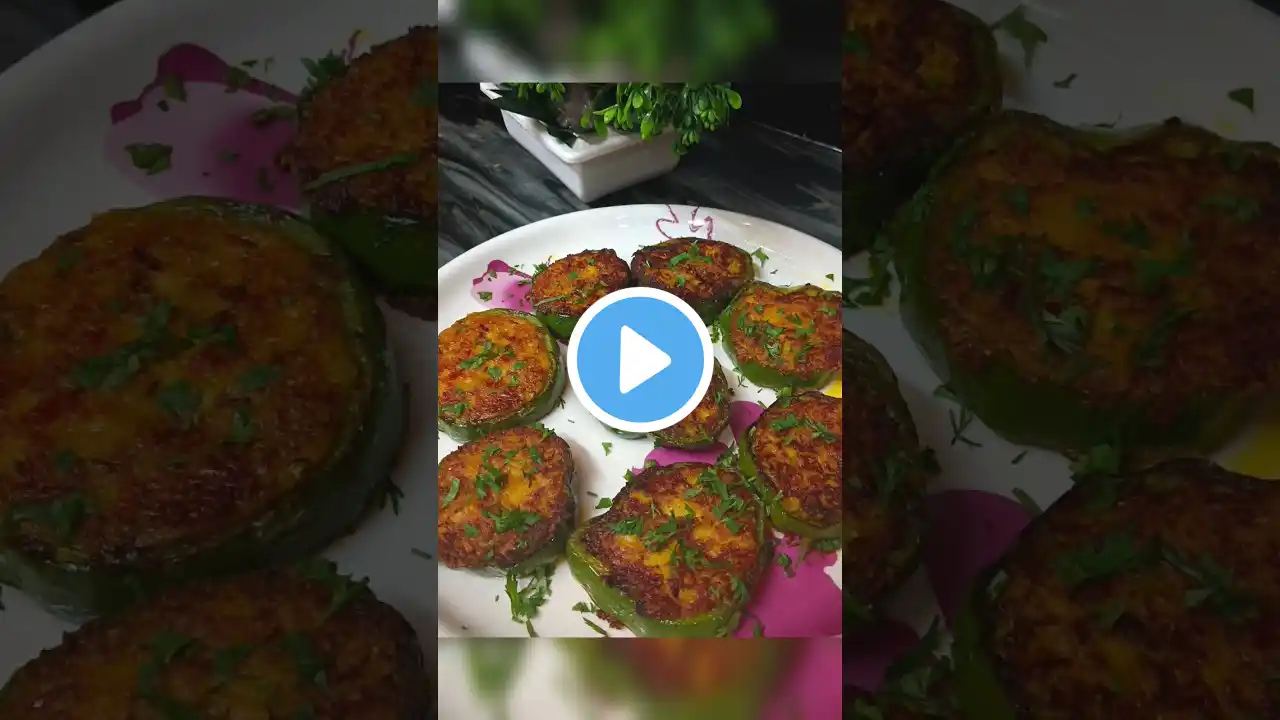 #Bharwa Shimla Mirch 🤤 #stuffed capsicum recipe #shorts #viral #trending shorts