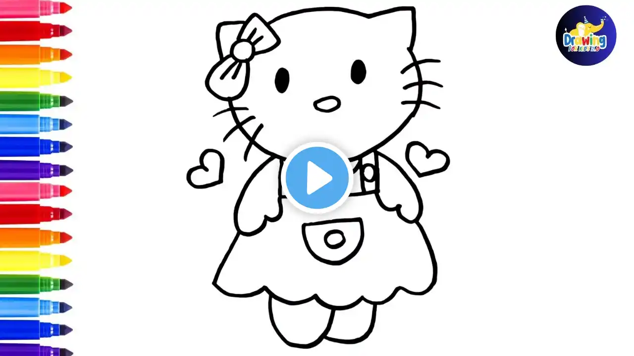 How To Draw Hello Kitty Step By Step 🐱🎀 Hello Kitty Drawing Easy‪@dibujos-felices‬