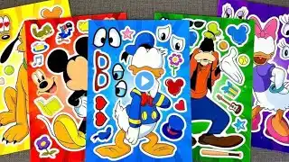 MickeyMouse Sticker Book Makeover Minniemouse & Disney frozen princess Elsa Anna #diy #asmr #Elsa
