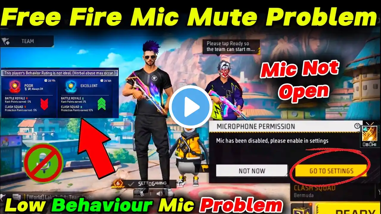 Mic on Nahi ho raha hai | Mic Mute Problem Due to Low Behaviour free fire 🔥