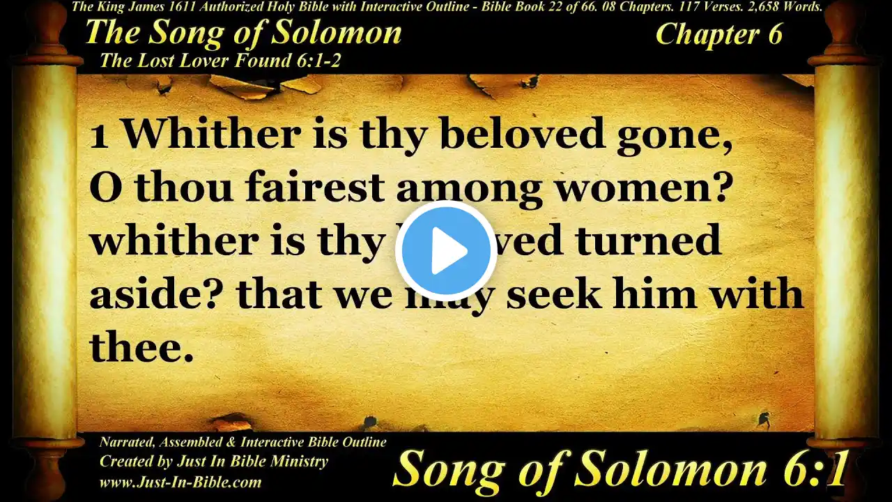 Bible Book #22 - The Song of Solomon Chapter 6 - The Holy Bible KJV Read Along Audio/Video/Text