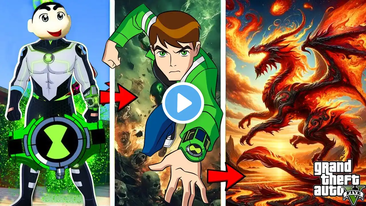 "Ben 10 & Shinchan vs DANGER DRAGON🐉🔥 The Ultimate Battle to Save Los Santos in GTA 5!