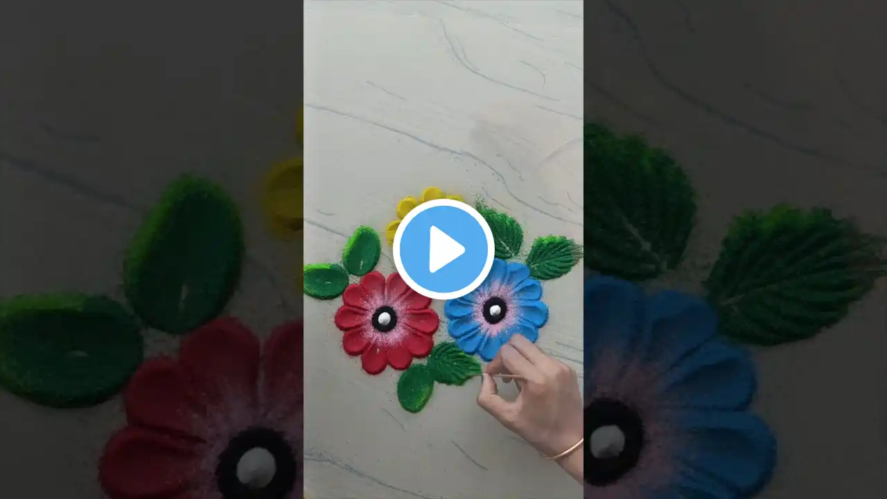 Flower Rangoli Design | Youtube Short Video #kolam #rangoli #muggulu  #festival #ytshorts #trending